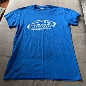 blue graphic tee